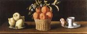Francisco de Zurbaran still life with lemons,oranges and a rose oil painting